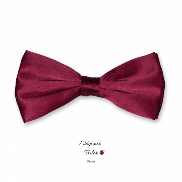 Nœud Papillon Bordeaux - Satin de Soie de chez Elégance Tailor Toulon