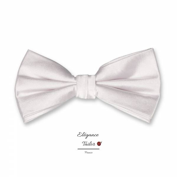 Nœud Papillon Blanc - Satin de Soie de chez Elégance Tailor Toulon