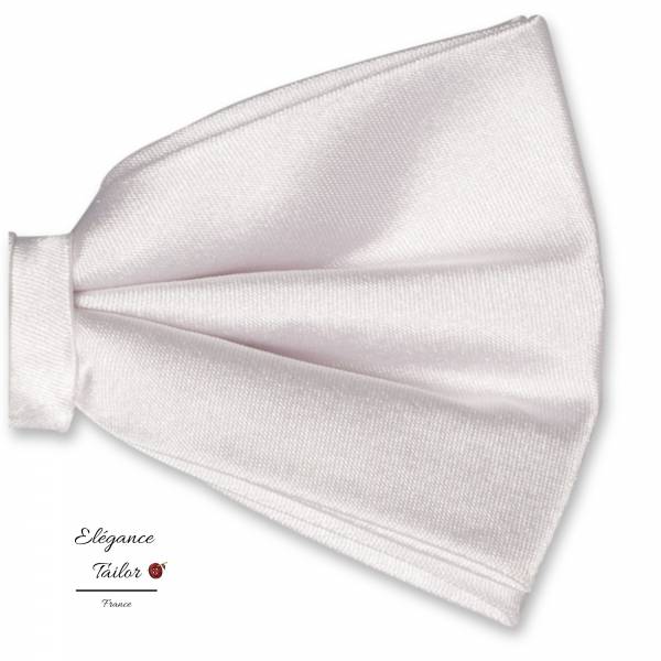 Nœud Papillon Blanc - Satin de Soie de chez Elégance Tailor Toulon
