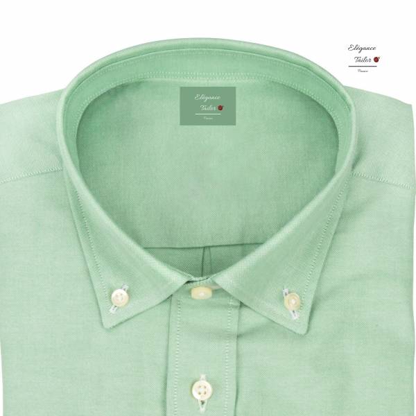 Chemise homme oxford en  couleur olive Modèle 5045
