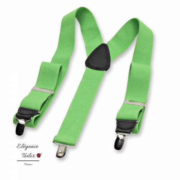 Bretelles Vert Pomme de chez Elégance Tailor Toulon