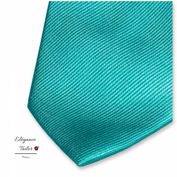 cravate turquoise foncé détaille de chez Elégance Tailor Toulon