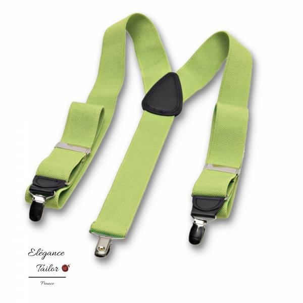 Bretelles Vert Lime de chez Elégance Tailor Toulon