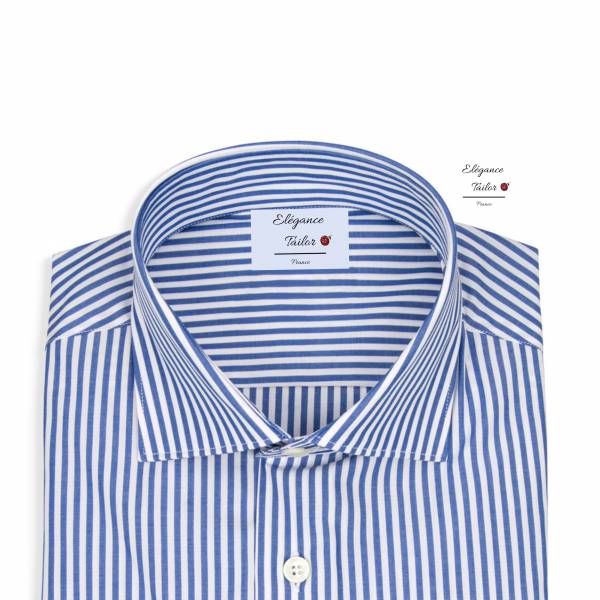 Chemise homme chic à rayures bleues exécutive Model 5187de chez Elegance Tailor Toulon