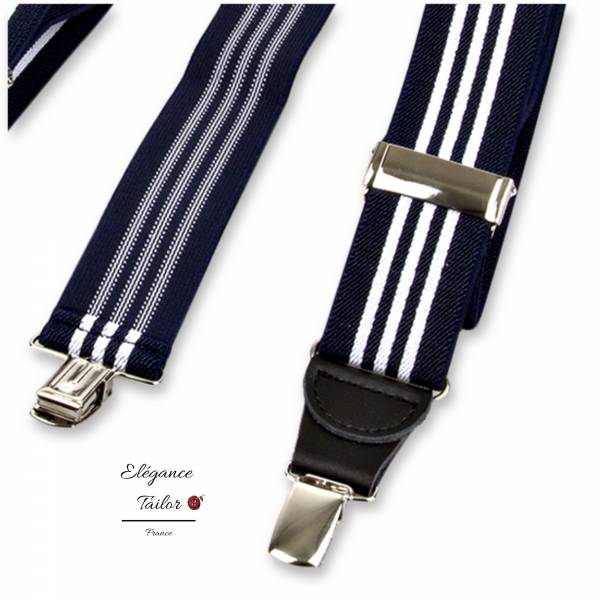 Bretelles Marine et Blanc de chez Elégance Tailor Toulon