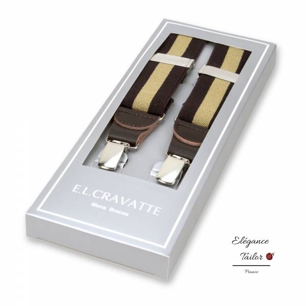 Bretelles Marron et Beige de chez Elégance Tailor Toulon