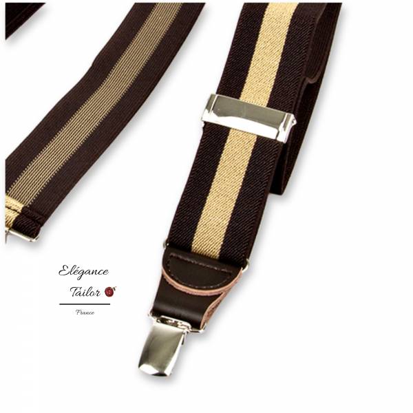 Bretelles Marron et Beige de chez Elégance Tailor Toulon