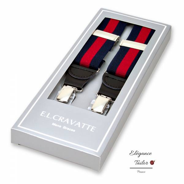 Bretelles Bleu Foncé et Rouge de chez Elégance Tailor Toulon