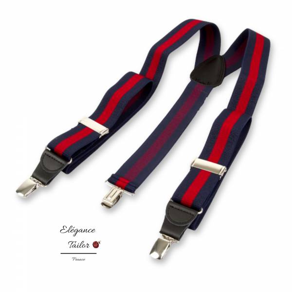 Bretelles Bleu Foncé et Rouge de chez Elégance Tailor Toulon