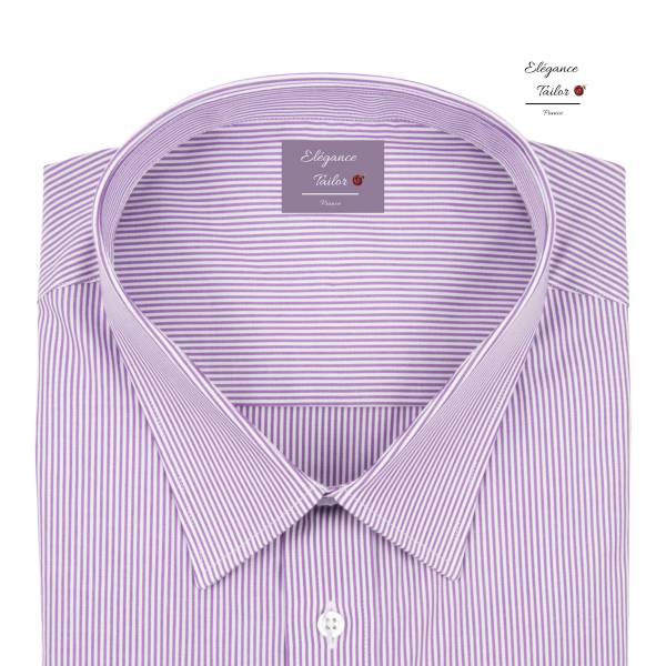 Chemise homme violet clair à col italien Pack Premium Modèle 5122