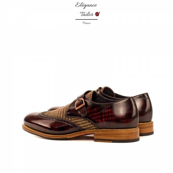 Les Single Monk avec une patine artisanale de chez Élégance Tailor  a Toulon vue de l'arrière