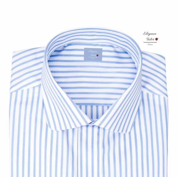 Chemise homme chic bleu à rayures fines Pack Premium Modèle 5059