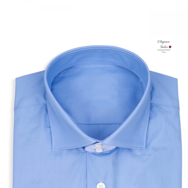 Chemise homme bleu classique à col italien Model 5152