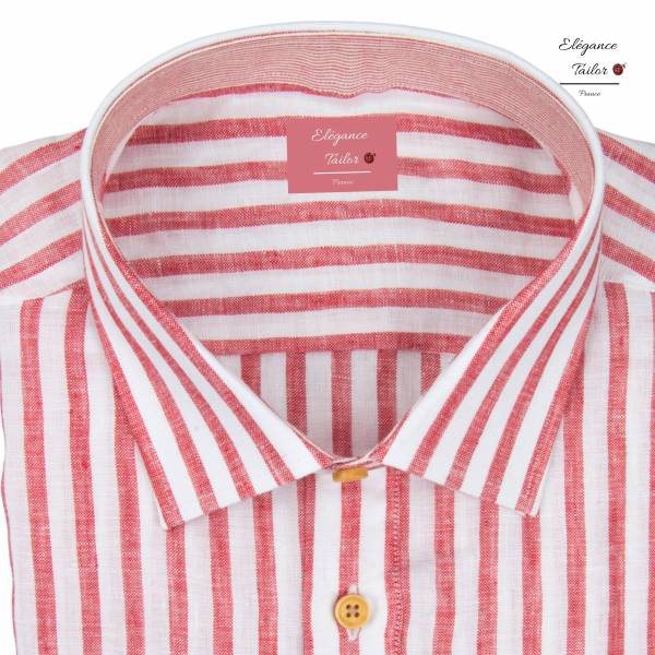 Chemise à rayures Rose en lin Modèle 5054