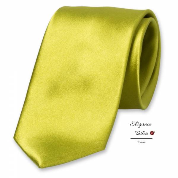 Cravate Lime Satin de Soie de chez Elégance Tailor Toulon