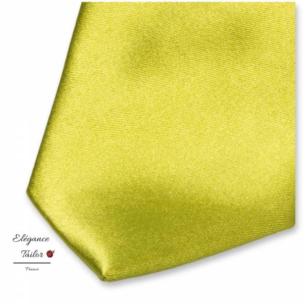 Cravate Lime Satin de Soie de chez Elégance Tailor Toulon
