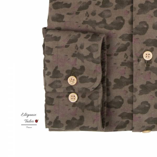 Chemise imprimée marron Modèle 5115