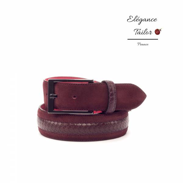 Ceinture de Venise bordeaux zoomé de chez Elégance Tailor Toulon