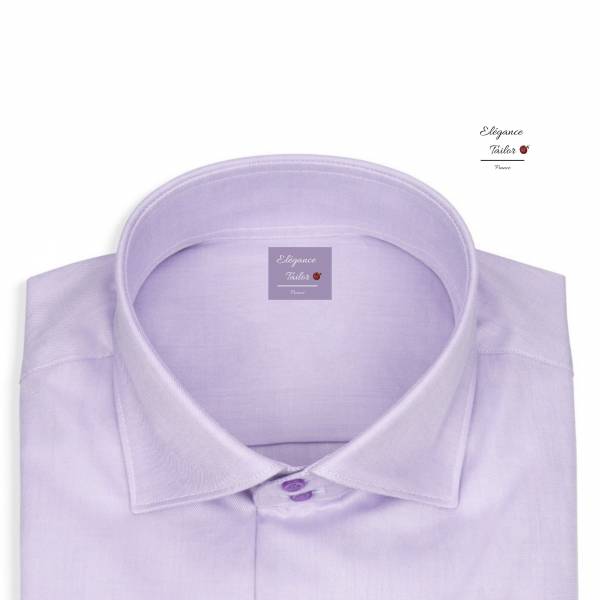 Chemise Habillée  violet clair à col italien Modèle 5156