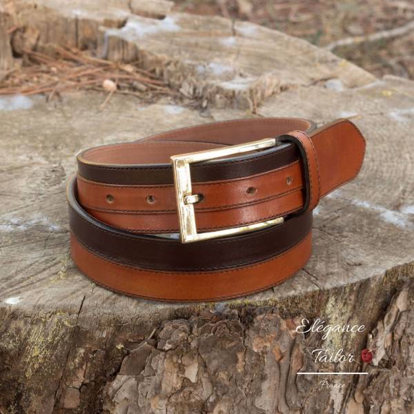 Ceinture marseillaise cognac et marron face foncé de chez Élégance Tailor Toulon