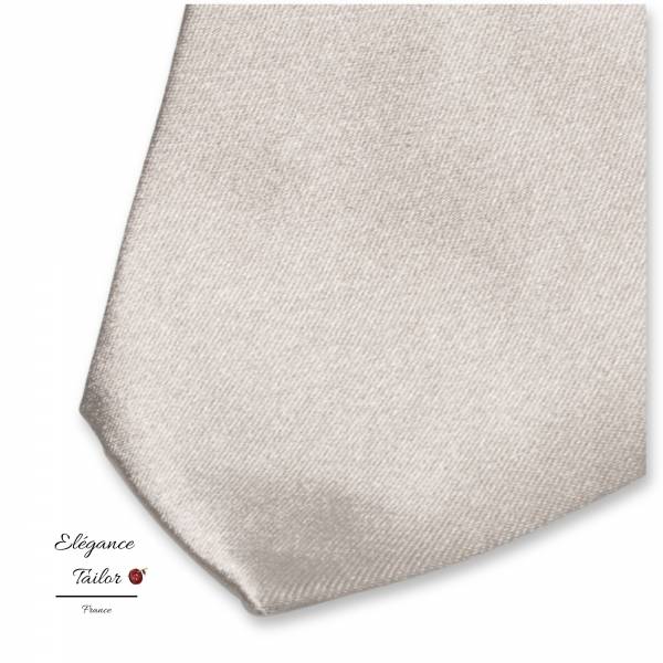Cravate de mariage Gris en Satin de Soie de chez Elégance Tailor Toulon