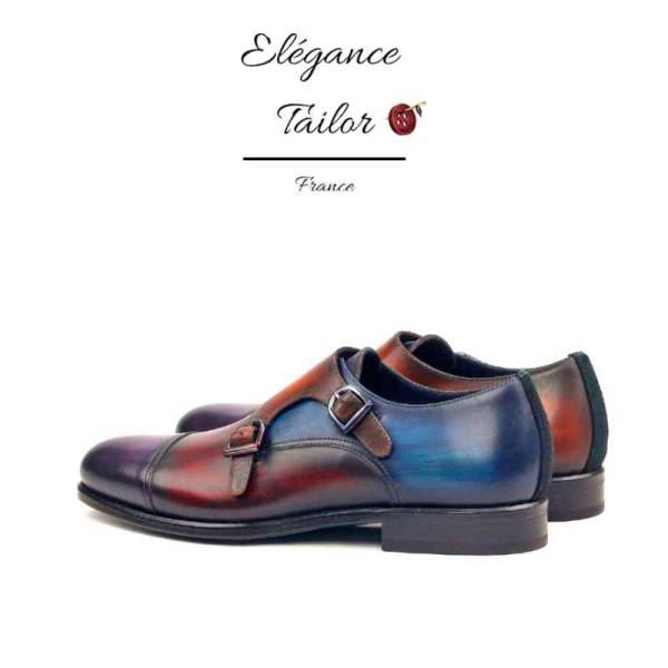 Chaussures homme double boucle multicolores en cuir à Six-Fours les plages proche de Toulon