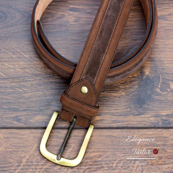 Ceinture de Venise marron moyen et marron foncé de chez Elegance Tailor Toulon