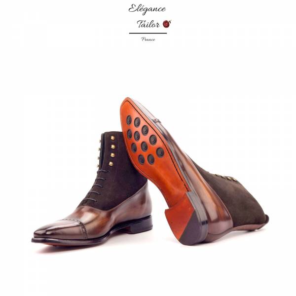 les Bottes Balmoral avec ça patine artisanale de chez Elégance Tailor Toulon vue de face