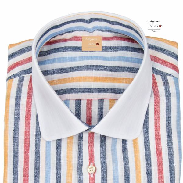 Chemise à rayures en lin Modèle 5046