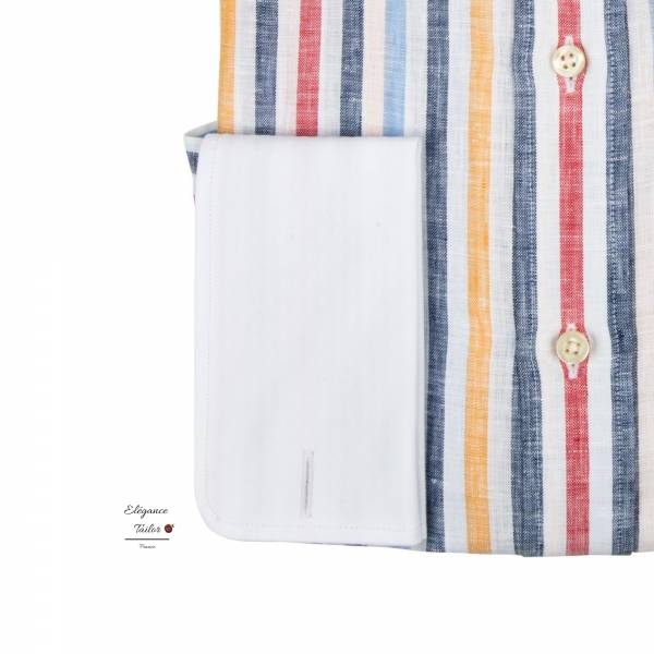Chemise à rayures en lin Modèle 5046