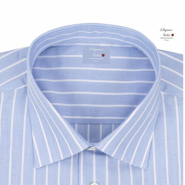 Chemise homme bleu à rayures blanches Pack Premium Model 5117