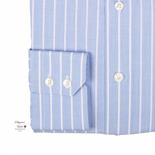 Chemise homme bleu à rayures blanches Pack Premium Model 5117