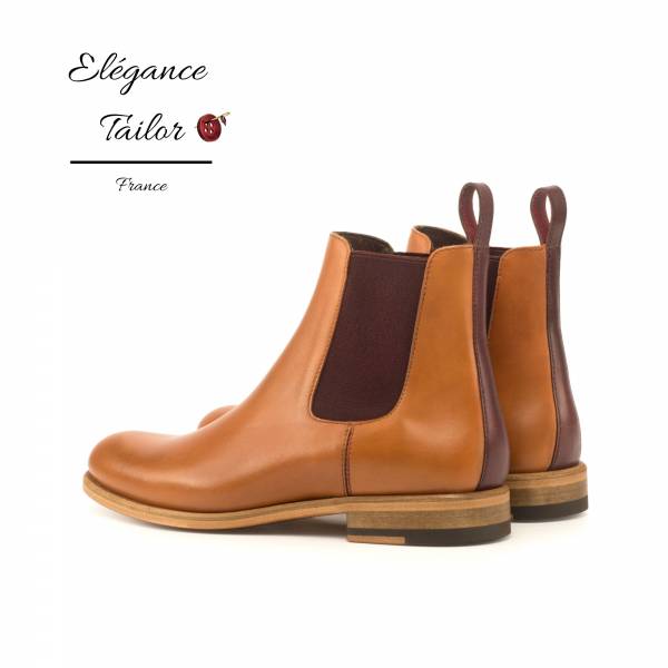 Bottines Chelsea pour femmes cognac de chez Elegance Tailor Toulon