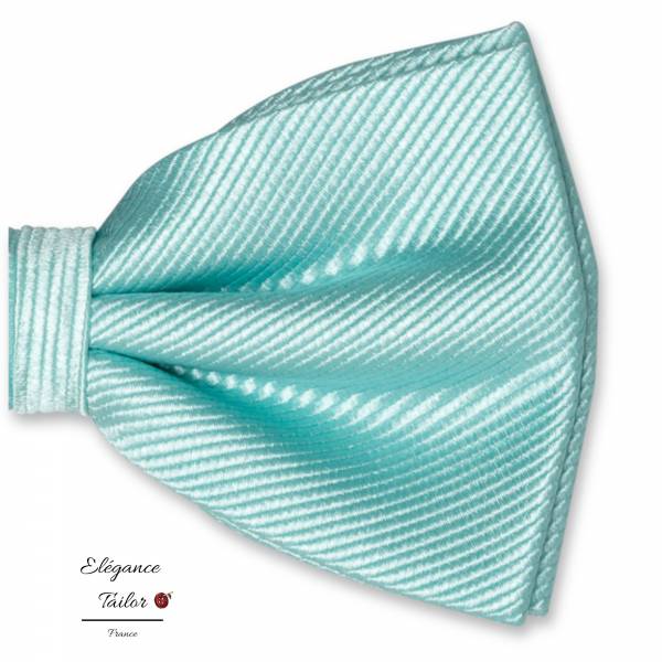 Nœud Papillon chic  aqua en Soie de chez Elégance Tailor Toulon