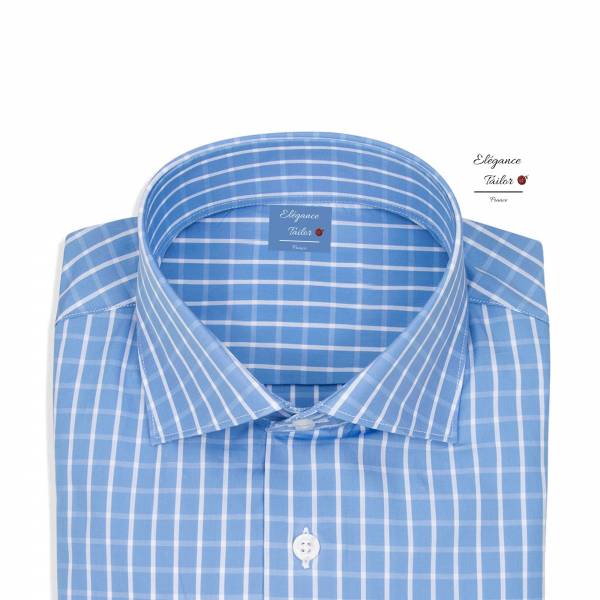 Chemise à carreaux bleu décontractée Modèle 5181