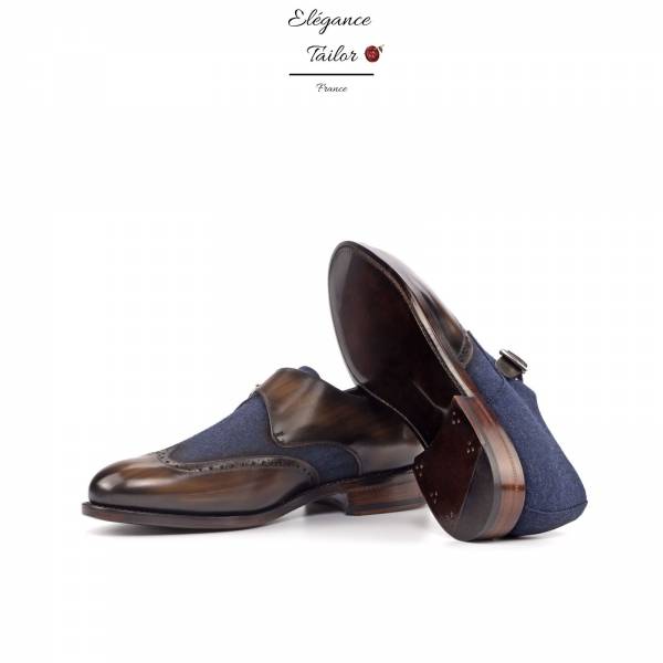 Les simple boucle Zurigo avec leur patine artisanale de chez Elégance Tailor Toulon vue de face