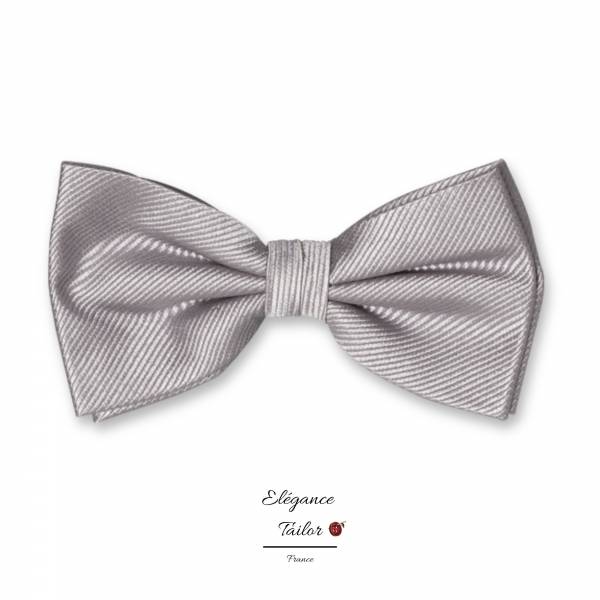 Nœud Papillon Gris - Soie de chez Elégance Tailor Toulon