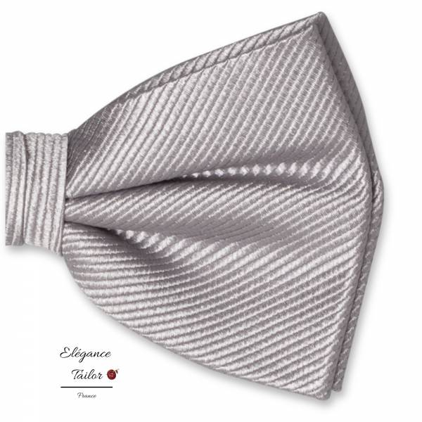 Nœud Papillon Gris - Soie de chez Elégance Tailor Toulon