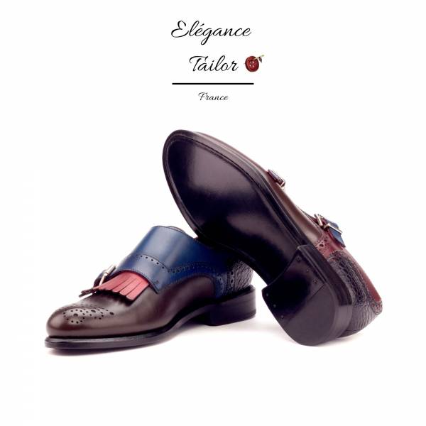 Kiltie pour femmes croco peint noir + bordeaux + marron foncé + marine + rouge de chez Elegance Tailor Toulon