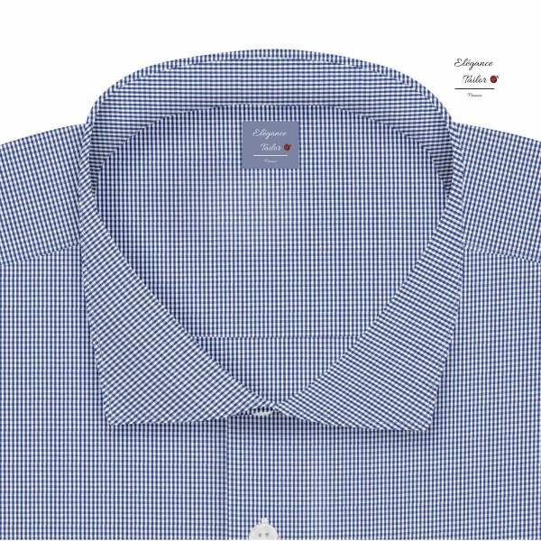 Chemise à petit carreaux bleu homme exécutive Modèle 5164