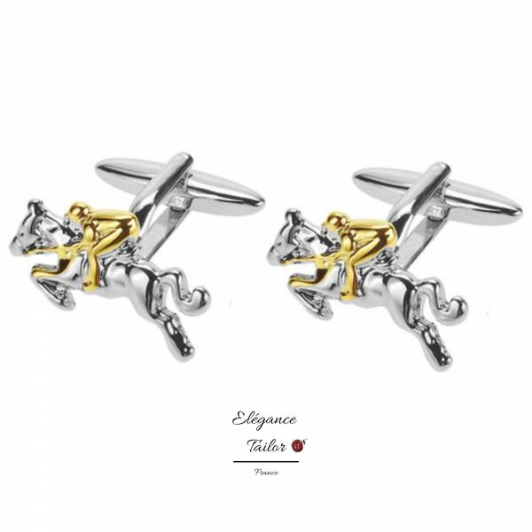 Boutons de Manchette - L'équitation / Jockey de chez Elégance Tailor Toulon